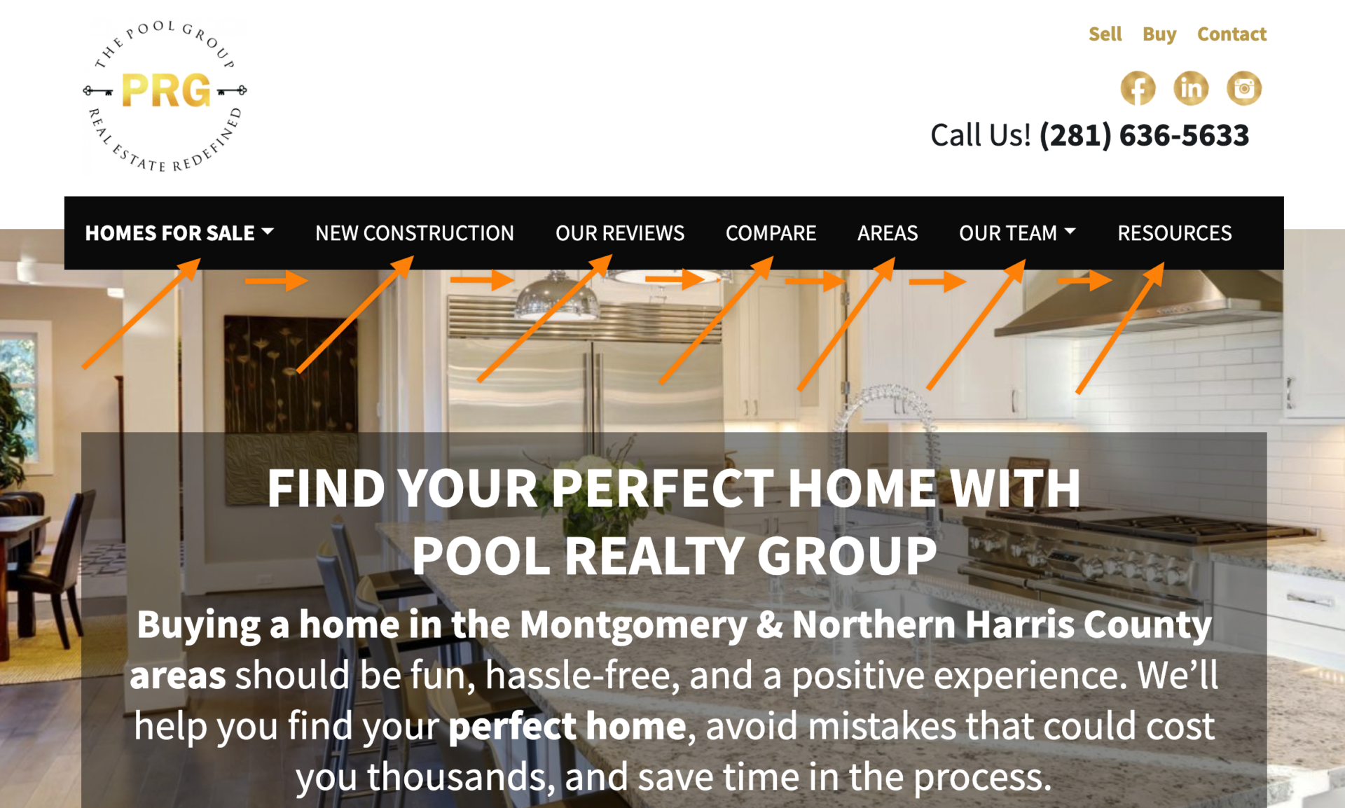 agentcarrot real estate website menu