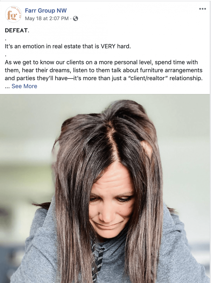 Both an Investor and an Agent facebook posts