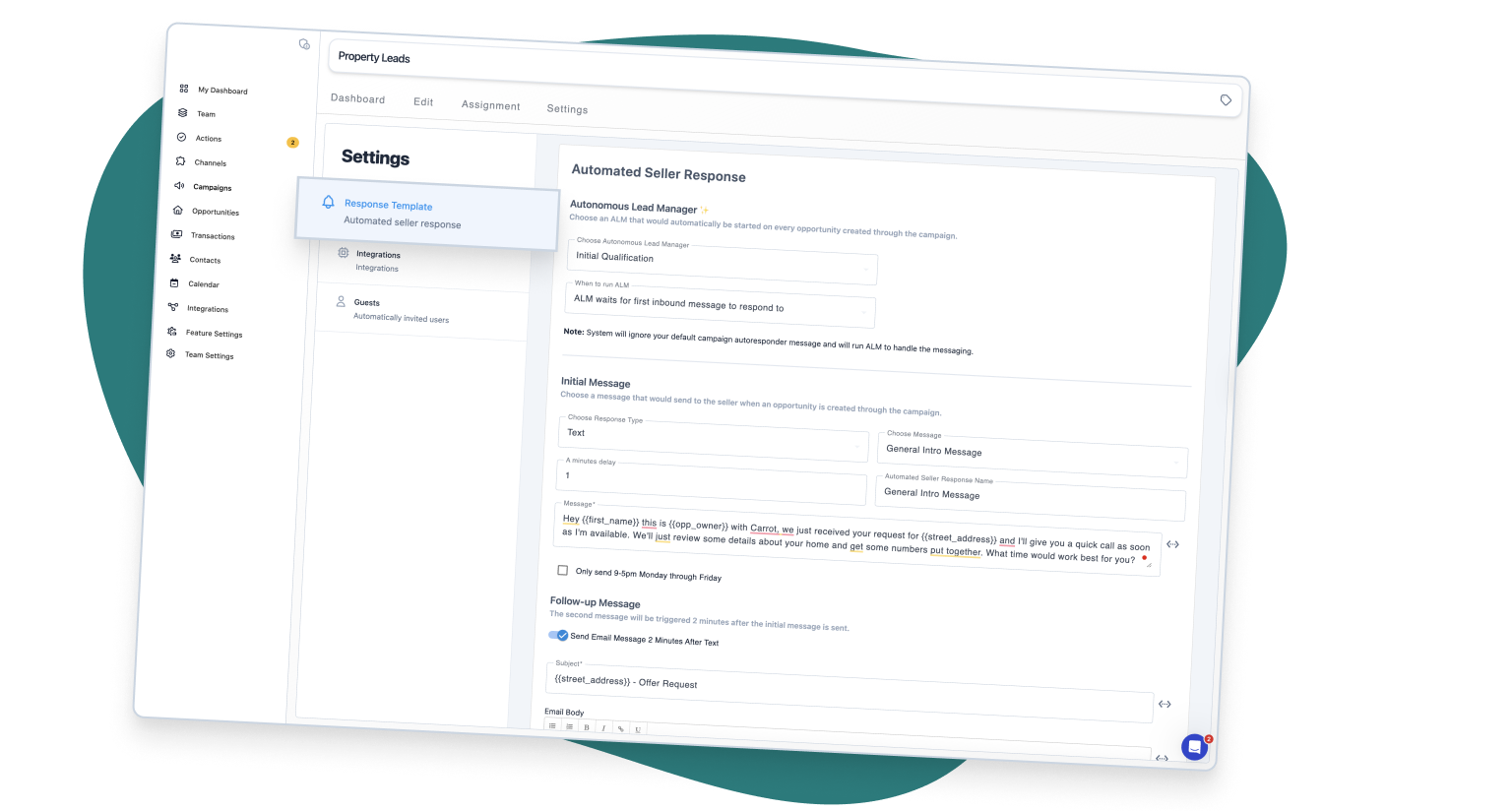 Carrot CRM campaign autoresponders