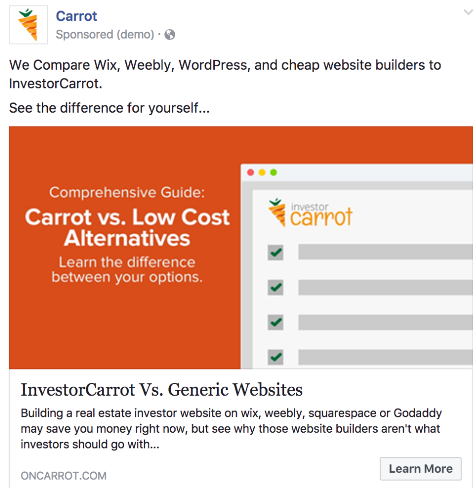 real estate investor site vs generic websites