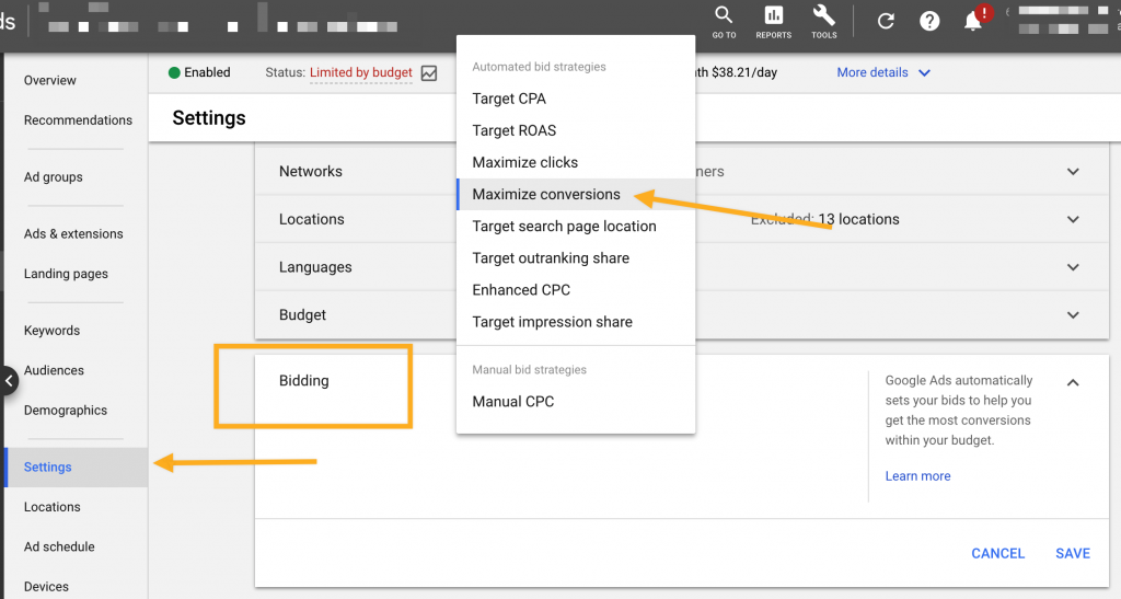 Maximize Conversions Bid Strategy