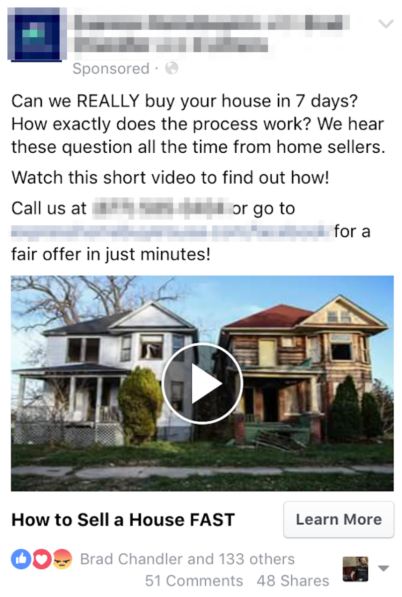 facebook ads for real estate investing video ad example