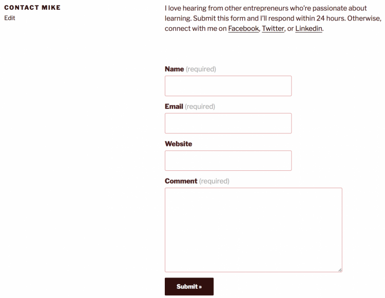 real estate contact form for lead generation