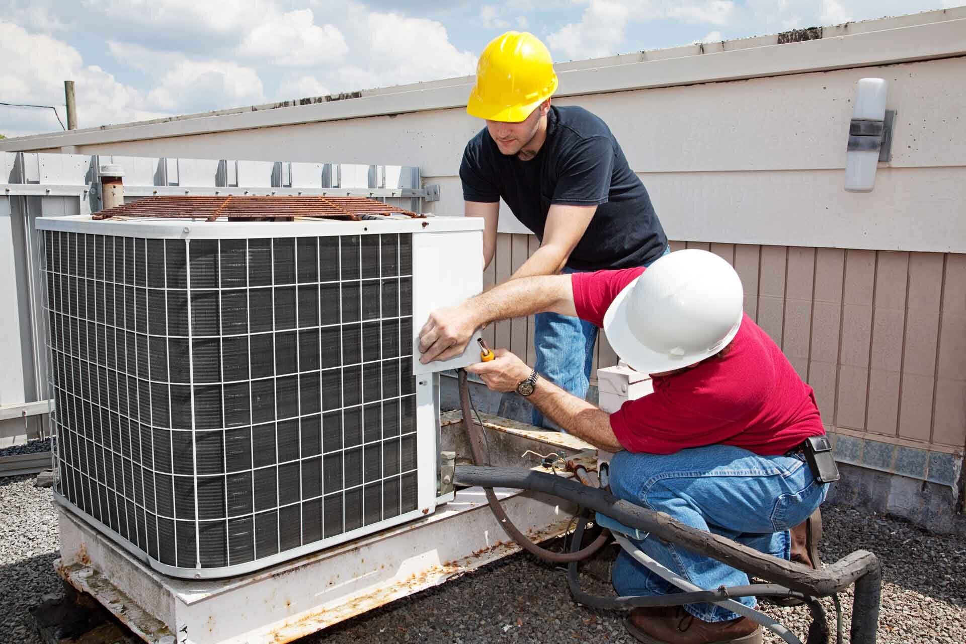 hvac repair on a roof