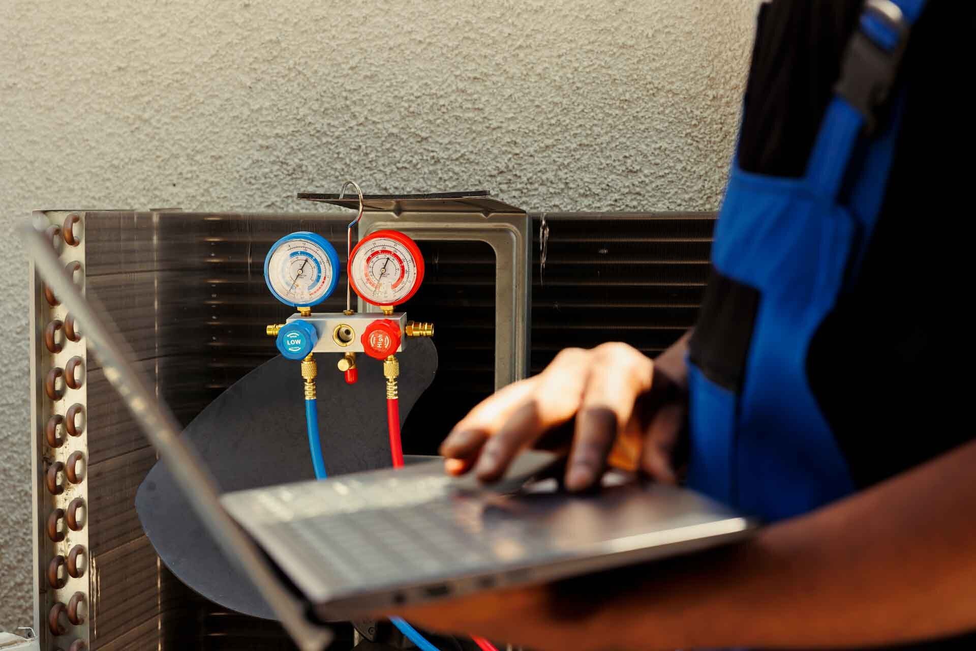 hvac test with laptop