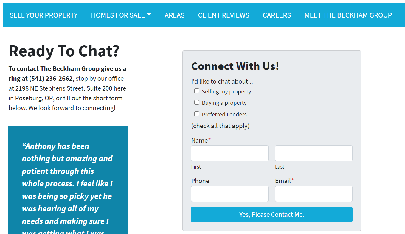 high converting real estate website forms