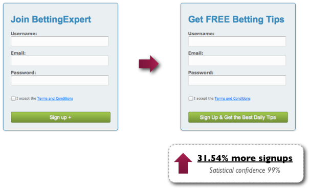 Content Verve button copy tests one