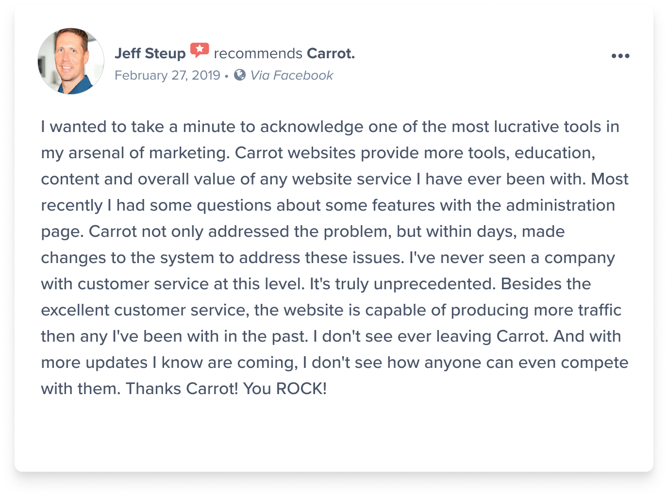 Jeff Steup recommends Carrot - Via Facebook