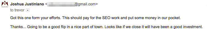 Real estate SEO testimonial