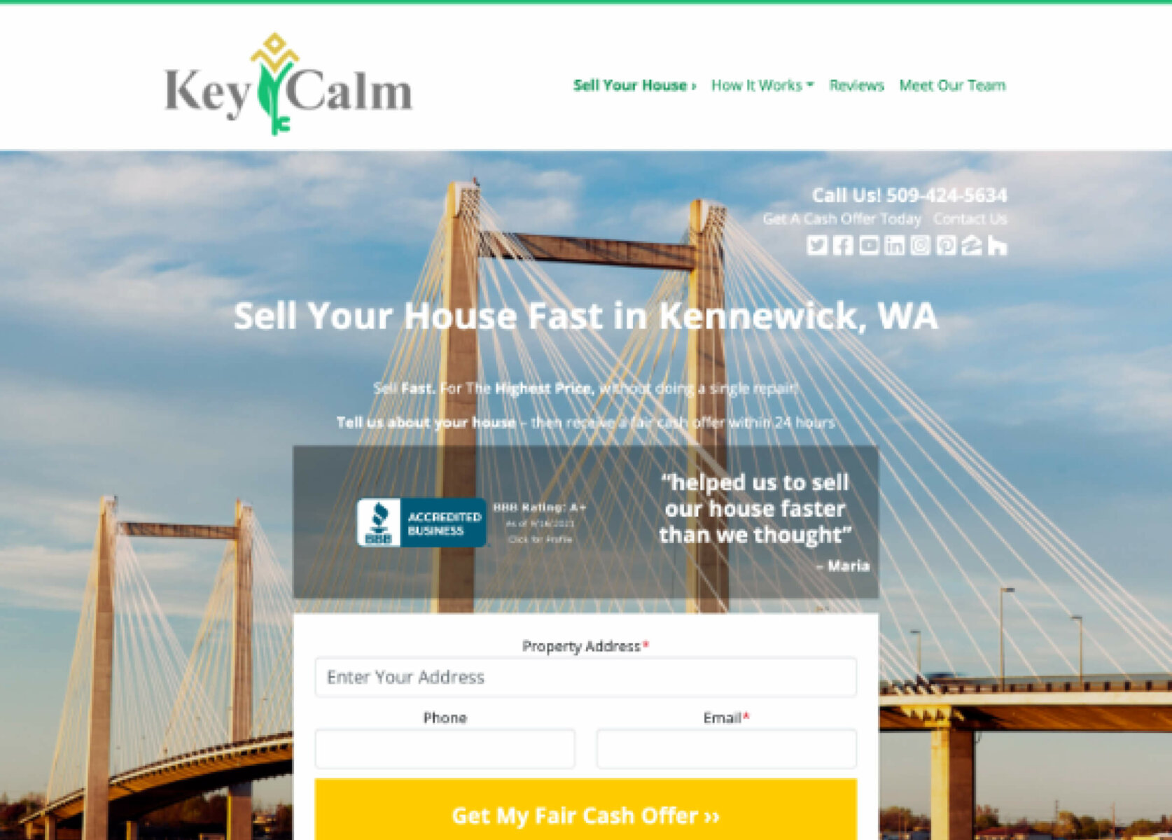 Key Calm homepage