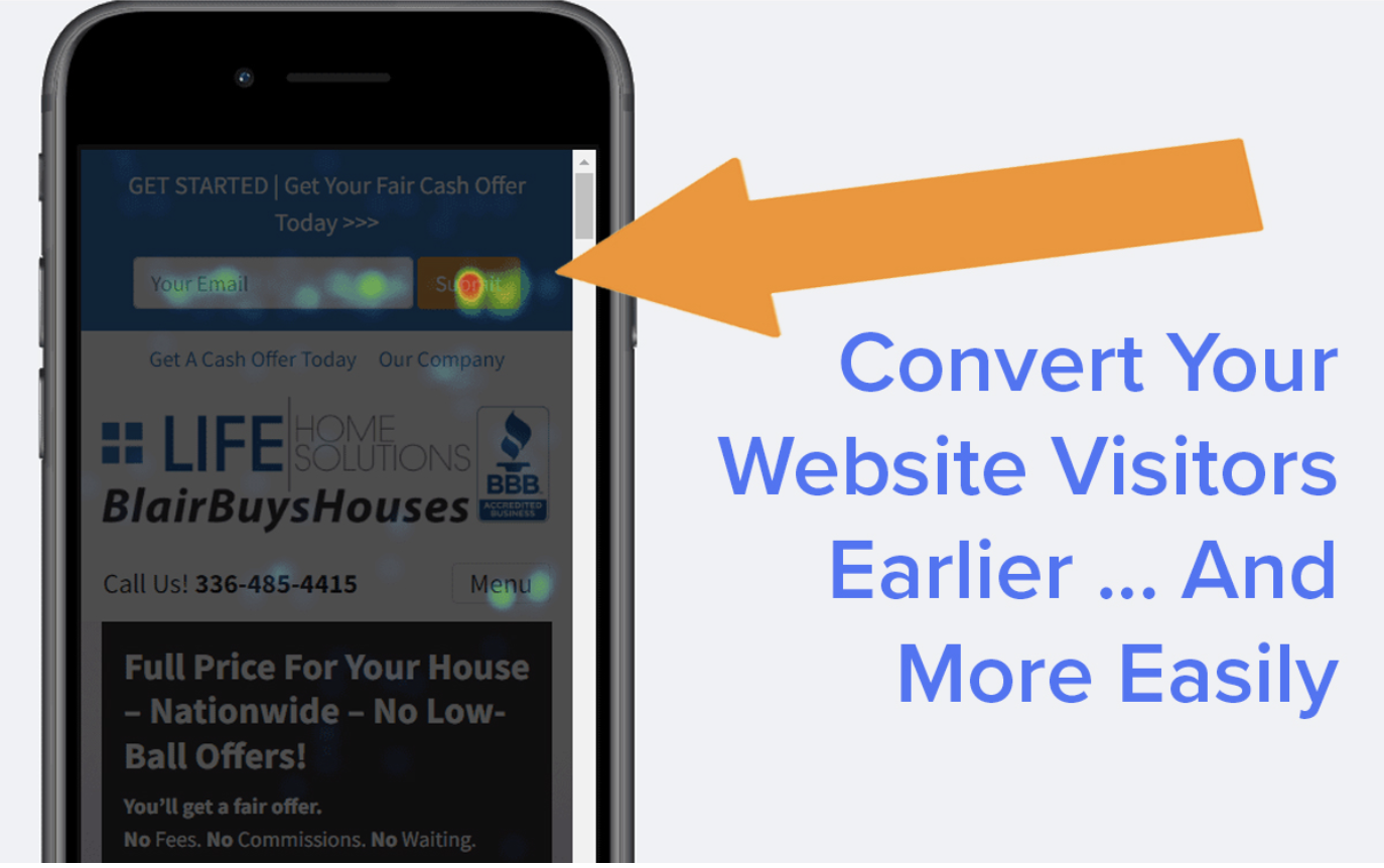 lead generation banner heatmap on mobile
