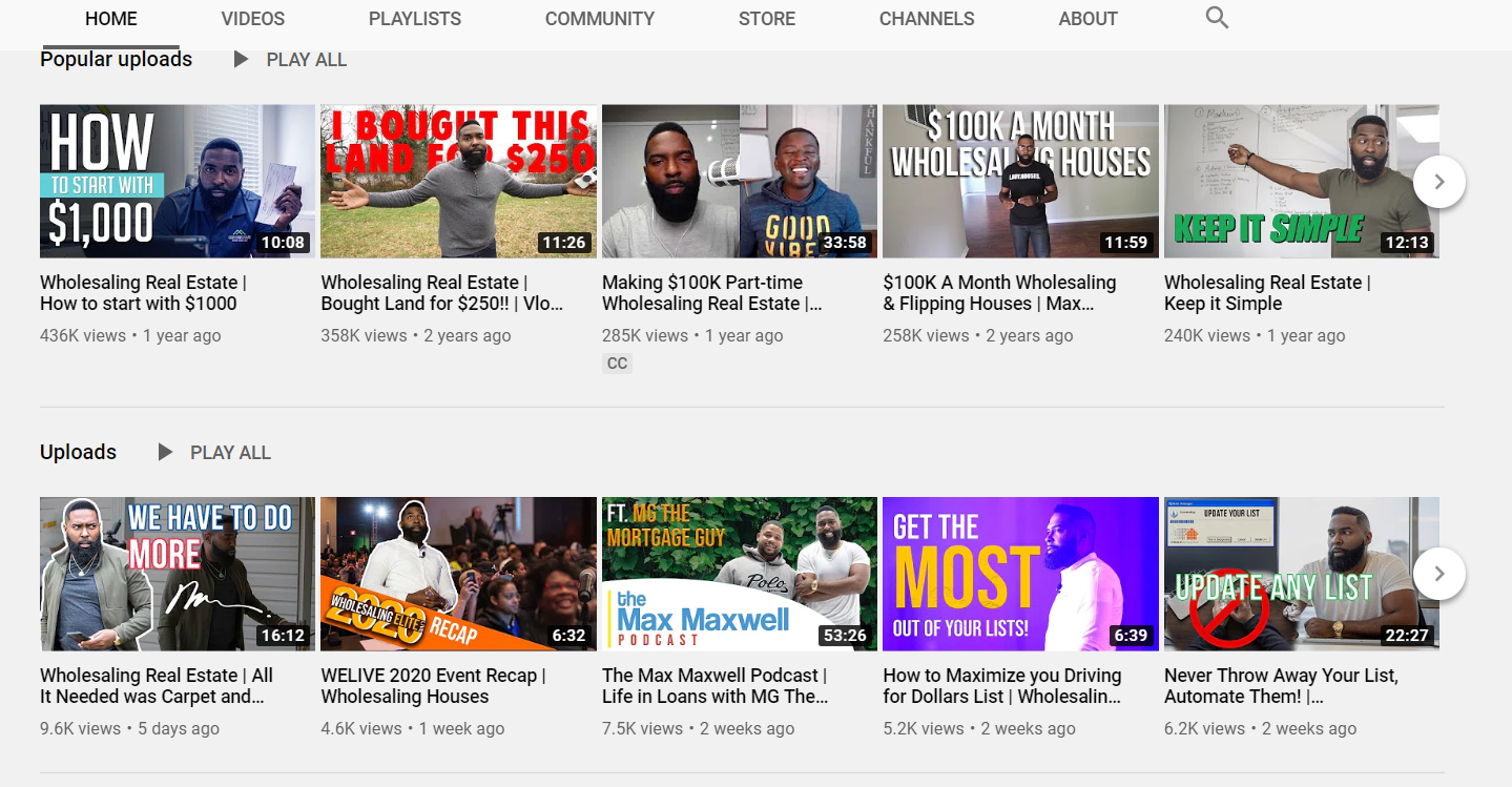 Max Maxwell's YouTube Thumbnails