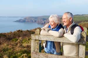 Couple overlooking a beautiful view