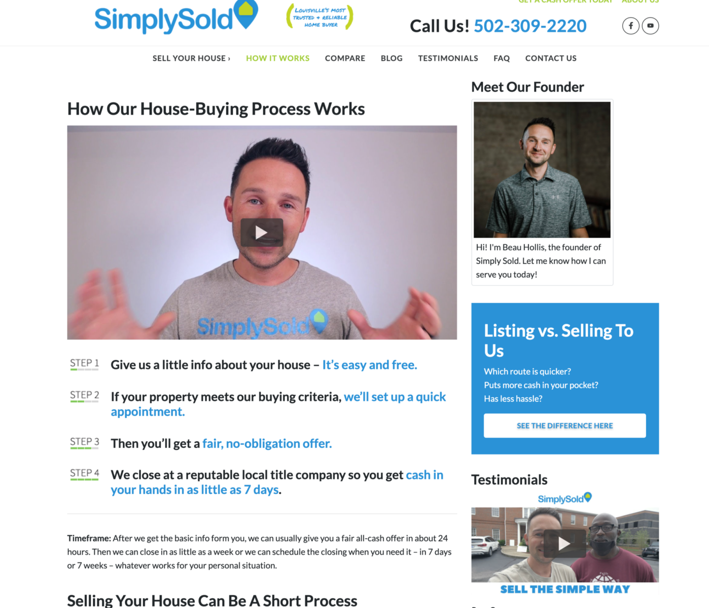 real estate website how it works page