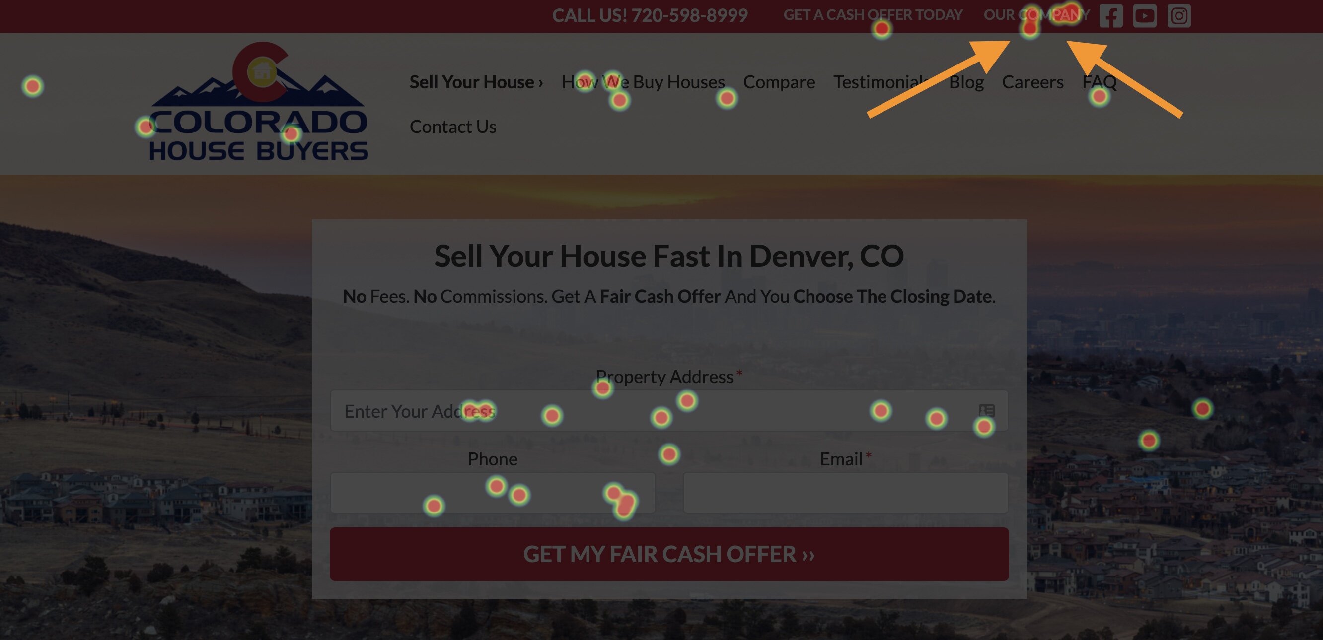 our company page hotspot on heatmap