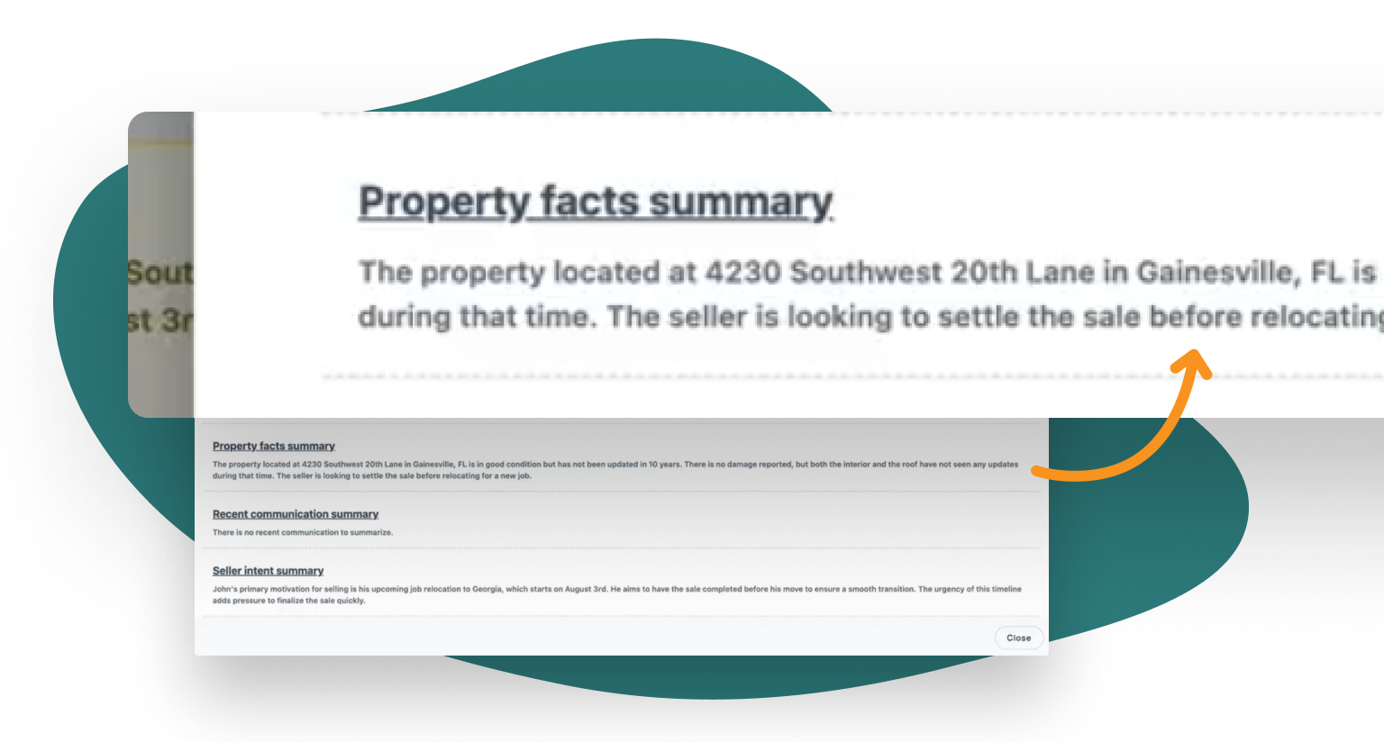 Carrot CRM AI Opportunity Summaries - property condition summary