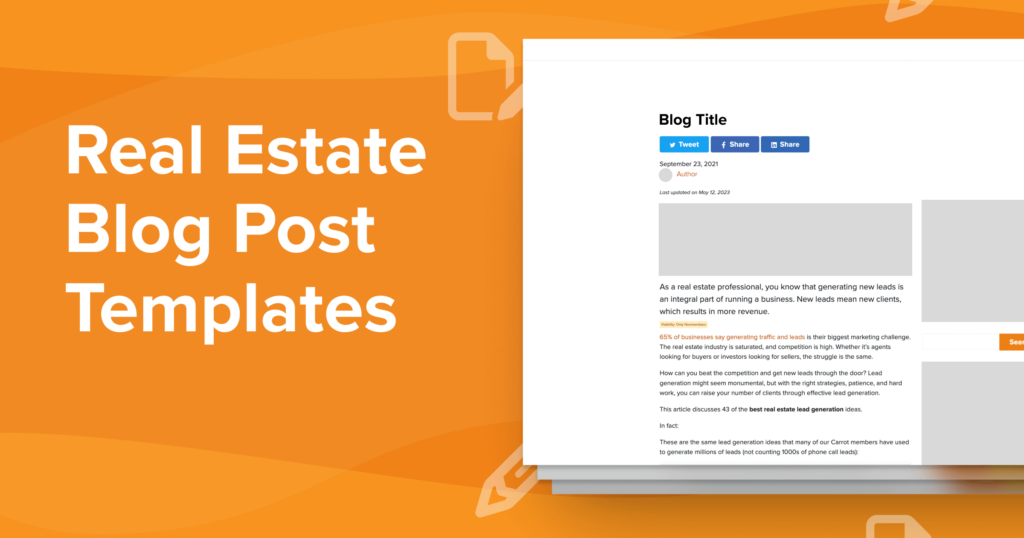 Real estate blog post templates featured image. 
