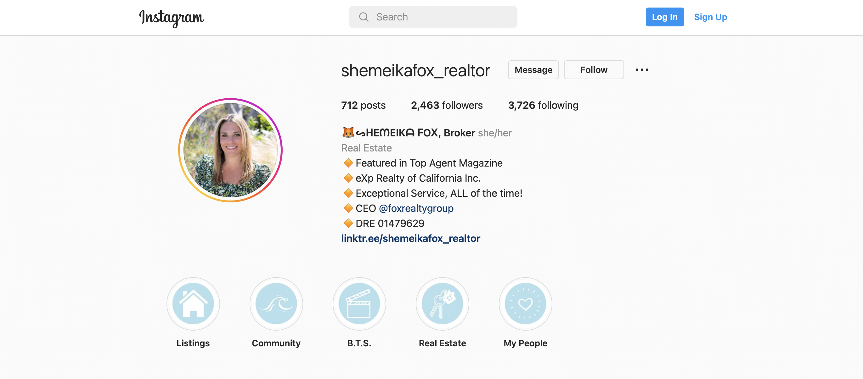 real estate branding on Instagram