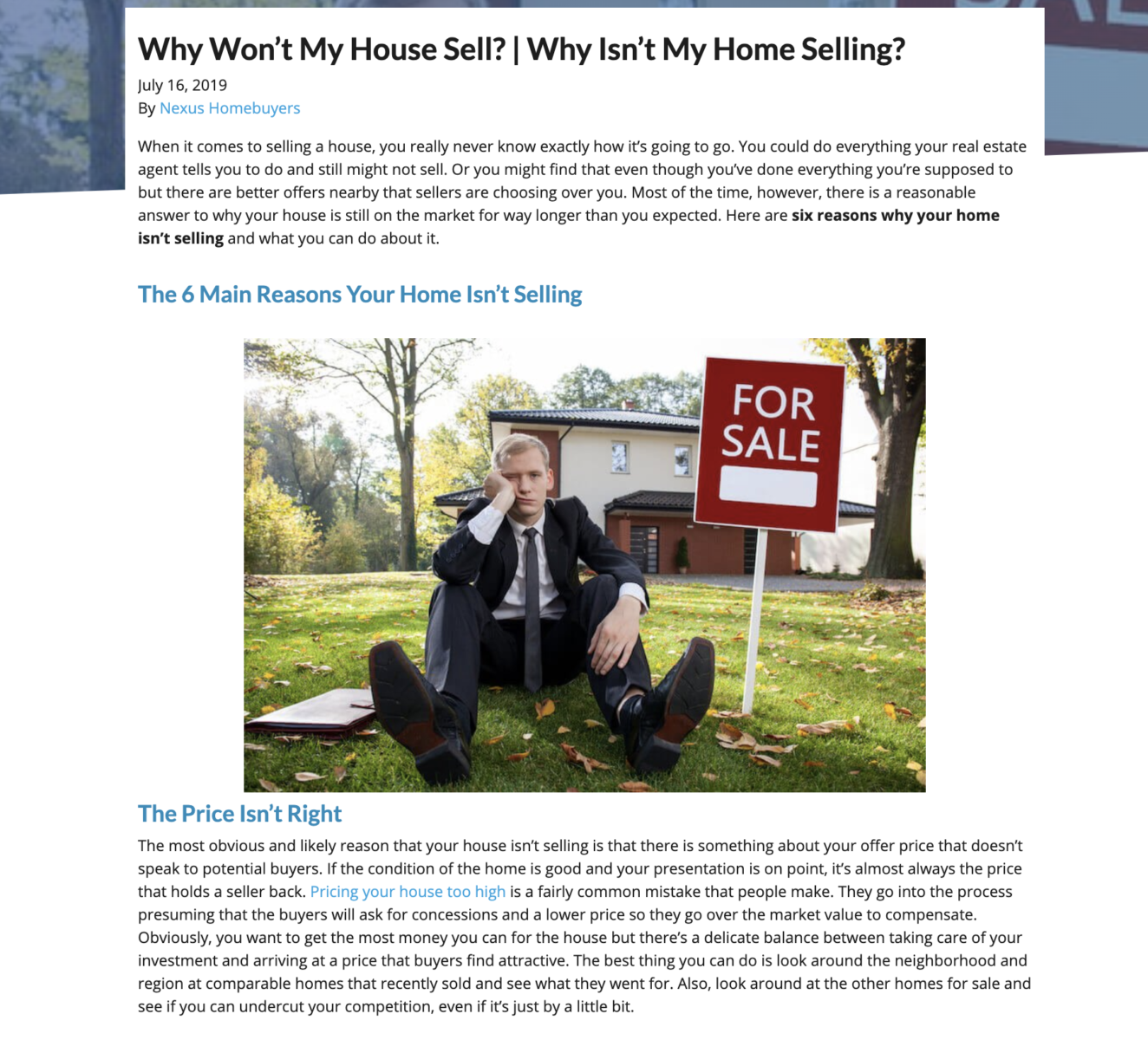 real estate blog content