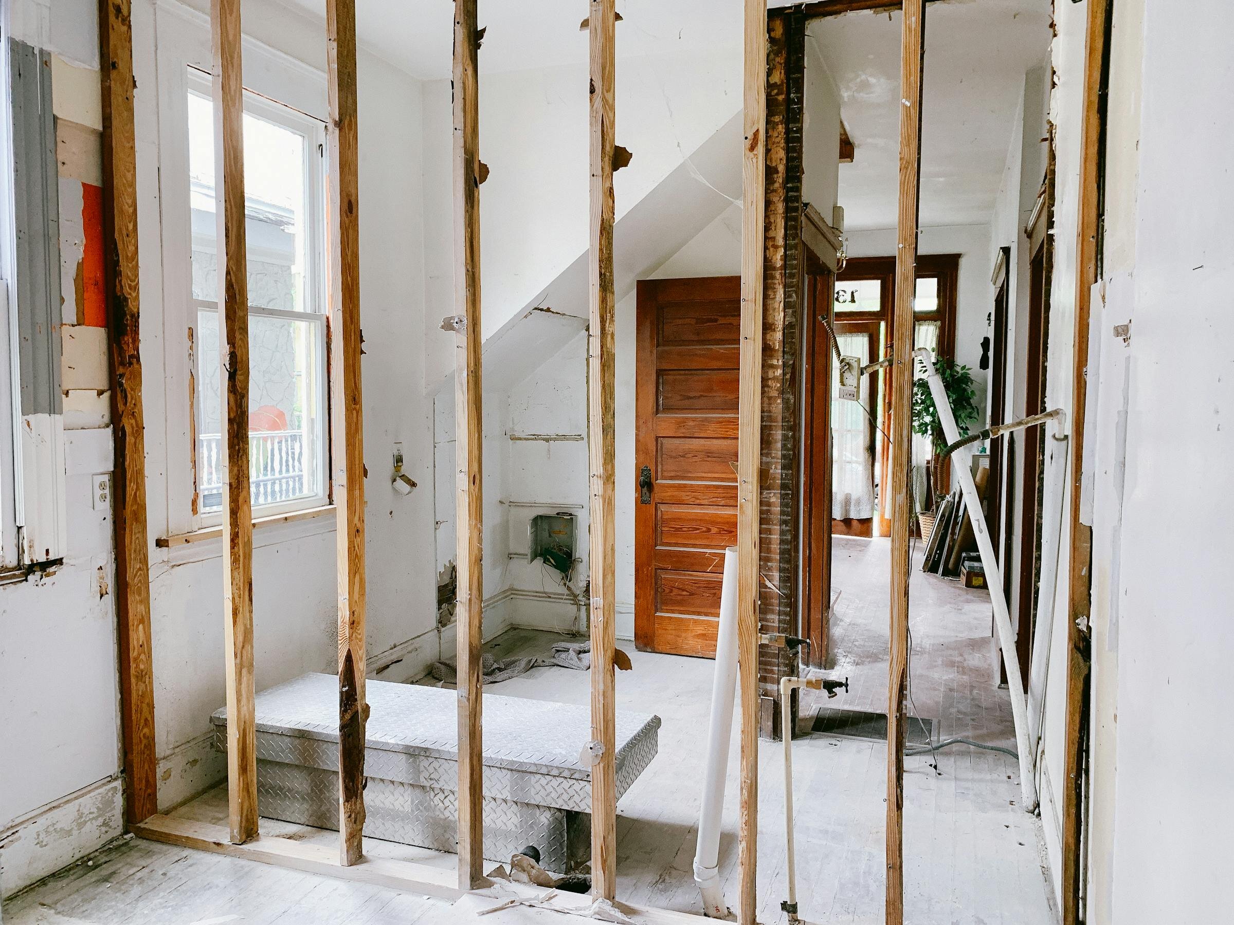 inside of a house being remodeled by M & M Construction Solutions