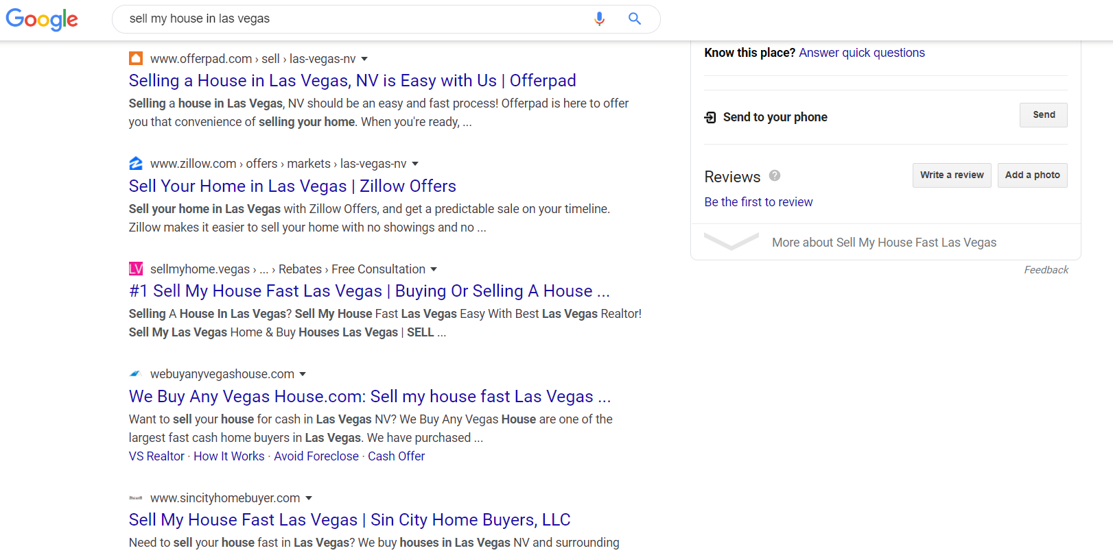 Top ranking real estate results