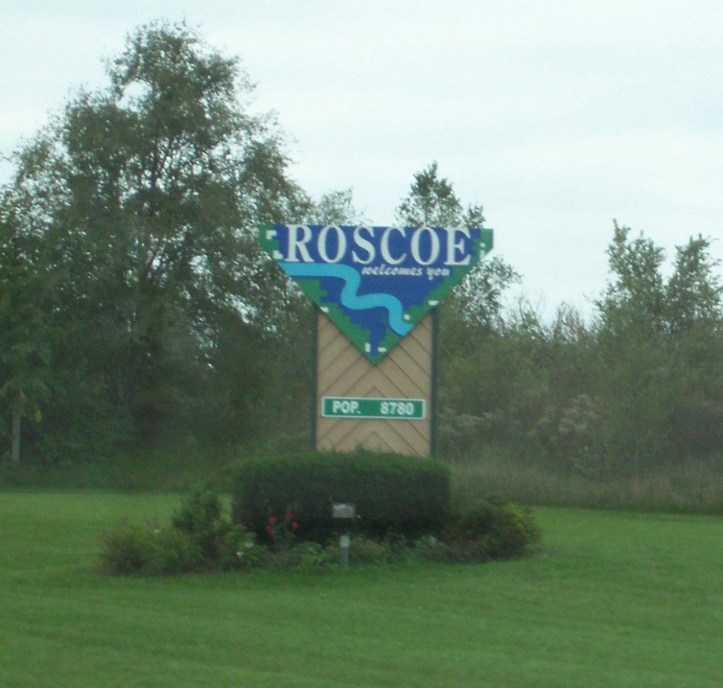 A sign of welcome to Roscoe Illinois - on the sell your house fast Roscoe Illinois page