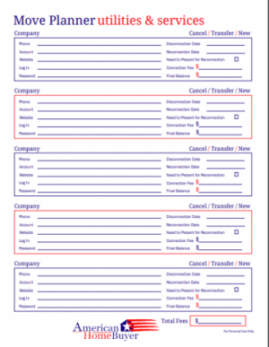 Move Planner Form