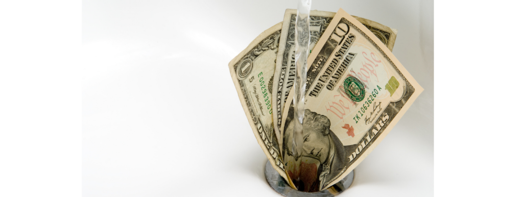 cash going down the drain