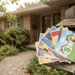 sell your house for cash post cards in a home owners hand