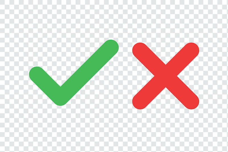 checkmark and xmark
