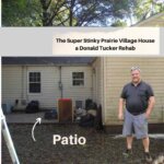 Don takes at look at the Patio Cracks at the Prairie Village Rehab.
