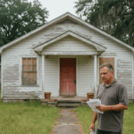 Landlord outside a Baton Rouge rental property dealing with tenant problems before selling for cash