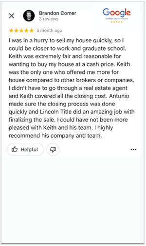 sold OKC home for cash review