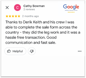 sold land for cash review
