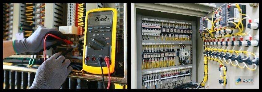 electrician checking wires in a Selling House Electrical Issues