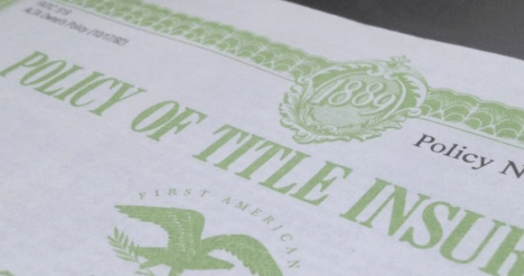What Is Title Insurance in Utah? A paper that says Policy of Title Insurance on it.