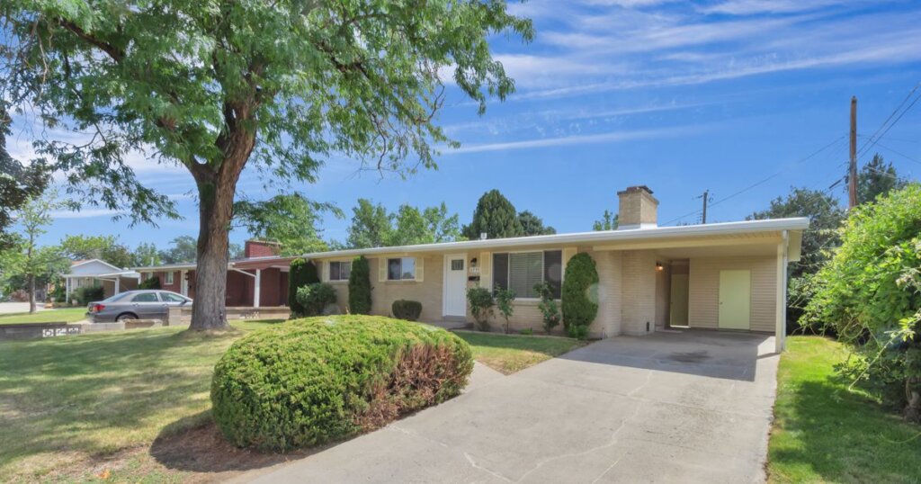 A one level brick house recently remodeled on the market.