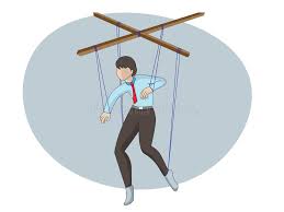 A man as a Marionette to refer to "Strings"