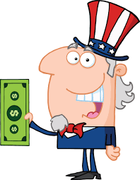 Uncle Same holding a dollar bill representing Capital Gains Taxes