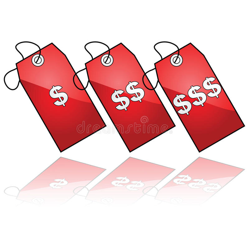 image of 3 price tags representing a price adjustment