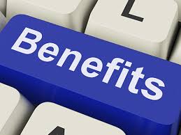 button on a keyboard that says "benefits"