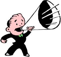 man shouting through a horn