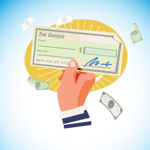man holding check