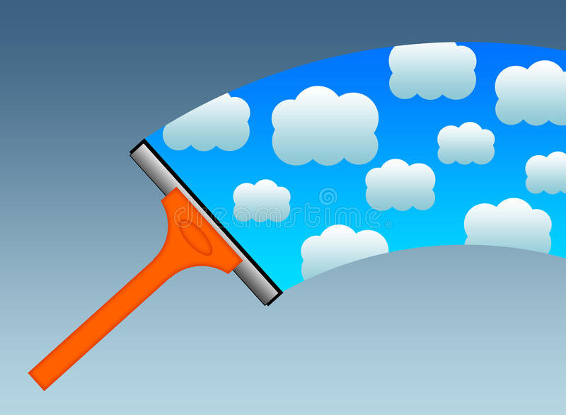 a windshield being cleaning to show its clear