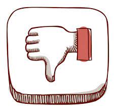 image of a thumb pointing down to represent a disadvantage.