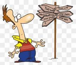 a man and signs