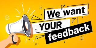 image of the words "we want your feedback"