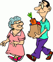 man helping old lady