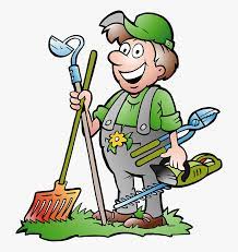 image of a landscaper holding many of his tools