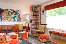 Picture of an outdated living room, from what looks like the 1970's